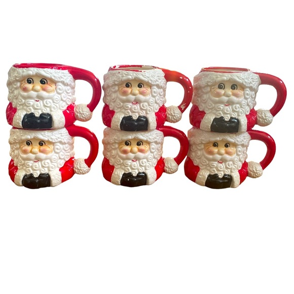 VINTAGE SANTA CLAUS MUGS🎅🏻Set Of 6 - Picture 1 of 10